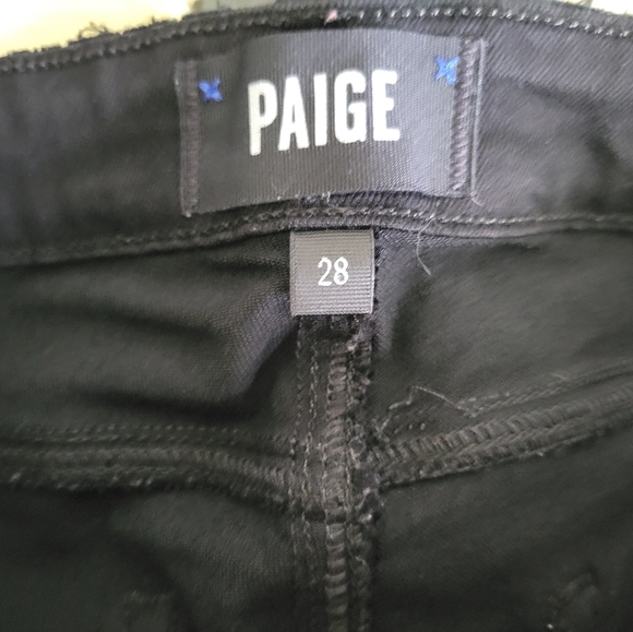 PAIGE Black Distressed Skinny Jeans - Picture 6 of 7